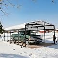 SYLVIERA 12x25FT Heavy Duty Metal Carport - Reinforced Galvanized Carport Canopy for All-Weather Shelter, Enhanced Wind Resistance for Boats, Cars, Trucks and Tractors