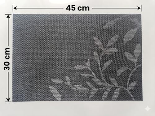 Image of Dribble PVC Placemats Set of 6 | Heat-Resistant, Washable, Waterproof Table Mats | Anti-Slip Dining Table Placemats for Kitchen & Home Decor - 45x30cm, Design - Night Beauty