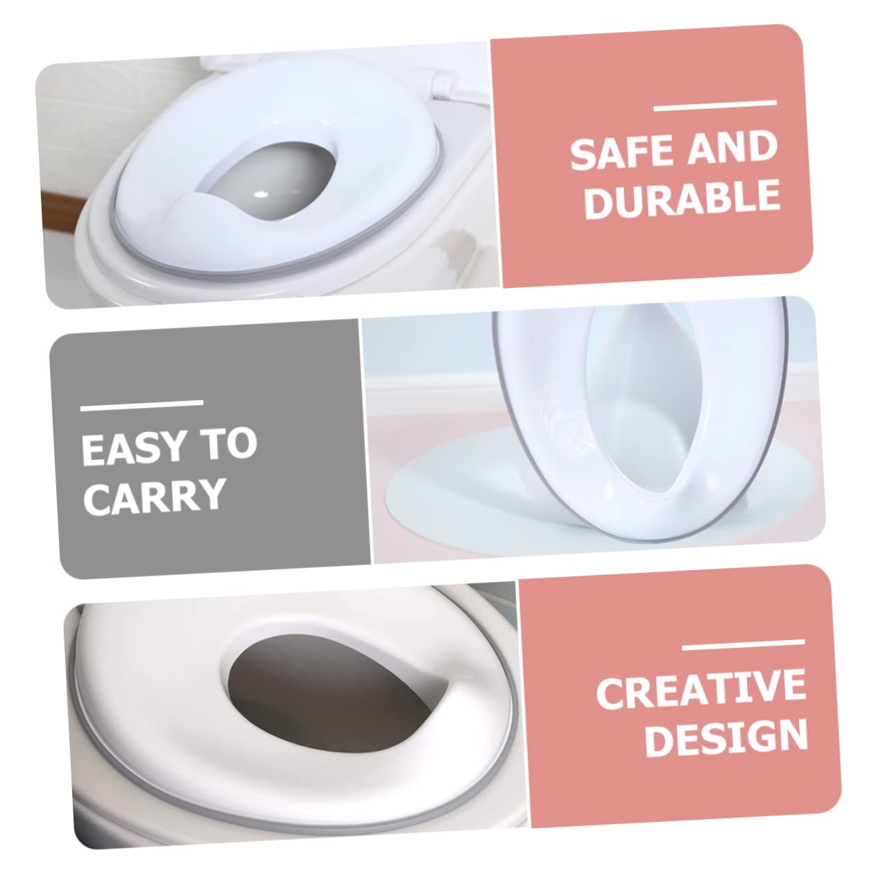 KOMBIUDA Potty Seat Easy to Install Toilet Trainer Ring Ergonomic Design for Safe Use Portable Potty Training for Fits Toilets