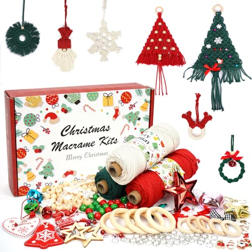 Coffret complet macramé de Noël à offrir pour loisirs créatifs