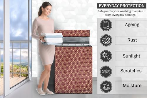 Image of Stylista Washing Machine Cover Compatible for LG 8 kg T9077NEDL1 Fully-Automatic Top Load Balanced Pattern Multicolor