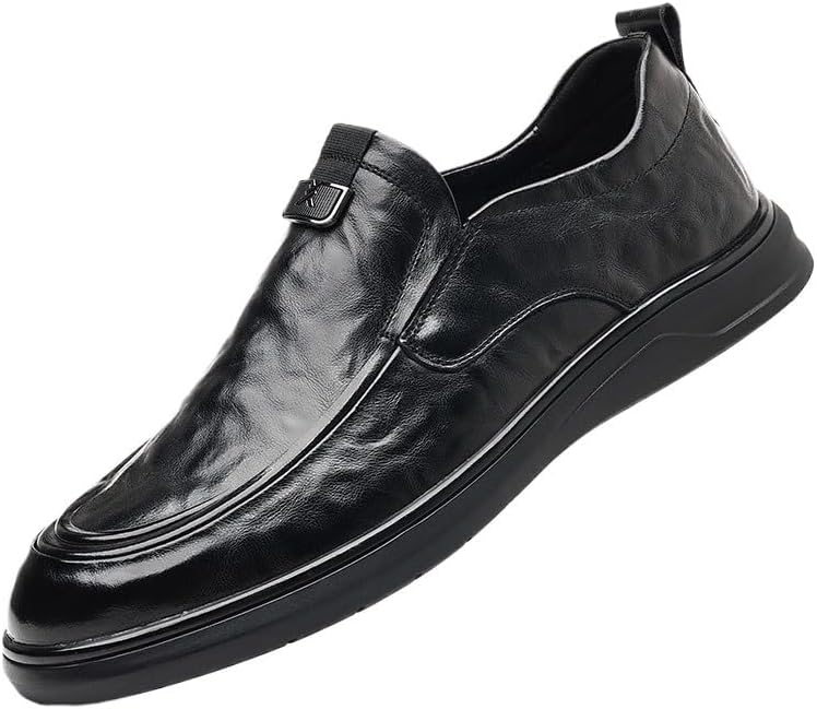 Men's Casual Slip On Shoes Soft Loafers for Men Lightweight Driving Boat Shoe Toe Uniform Dress and Work Shoes Resistant Water Resistant Black