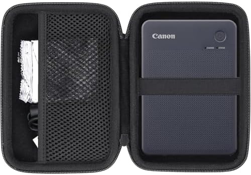 co2CREA Hard Travel Case Replacement for Canon SELPHY QX20 / QX10 Portable Square Photo Printer (Black Case)