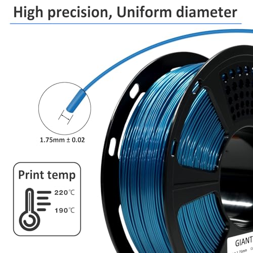 Image of GIANTARM PETG Filament 1.75mm 1Kg(2.2lb), Metallic Blue Filament PETG for 3D Printer, ±0.02mm Accuracy, High Precision, Strong Toughness, Neatly Wound & Moistureproof, Metal Blue