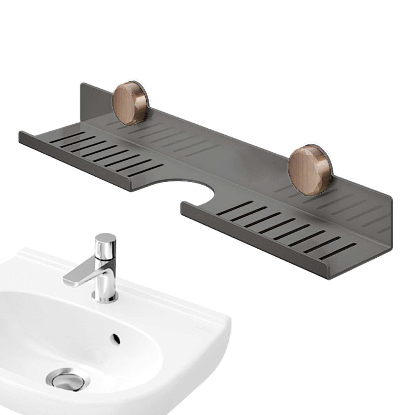 Mensole Da Parete Per Bagno - Portarubinetto A , Supporto In Acciaio Al Carbonio Carichi Pesanti, Finitura Resistente All'umidità | Display Più Livelli Rialzato La Cura Della Pelle, Bottiglia D