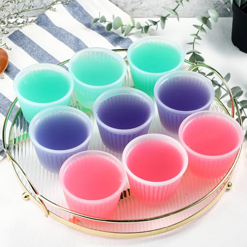 Koluti 4oz Silicone Jello Shot Cups with Lids, Small Clear Portion Souffle Pudding Dessert Cup Set of 9, Airtight and Stackable Condiment Dipping Sauce Food Storage Container, Dishwasher Safe - Image 4
