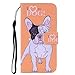 Produktbild iPhone X/iPhone XS Hülle, SONWO Mode Süß Muster PU Leder Flip Brieftasche Magnetverschluss Schutzhülle mit Karte Schlitz, Handseilund und Standfunktion für Apple iPhone X/iPhone XS, Hund