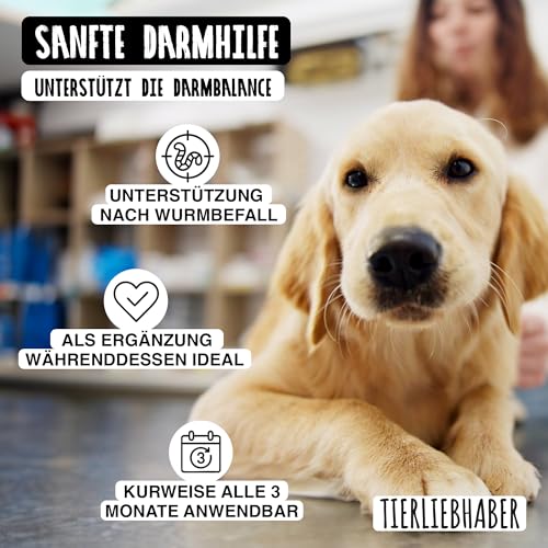 TIERLIEBHABER – W-Snack Hundeleckerli als Ergänzung zur Wurmkur Hund – Hundesnack zur Unterstützung bei Entwurmung Hund – Unterstützt Entwurmungsmittel für Hunde – 350g Dog Treats