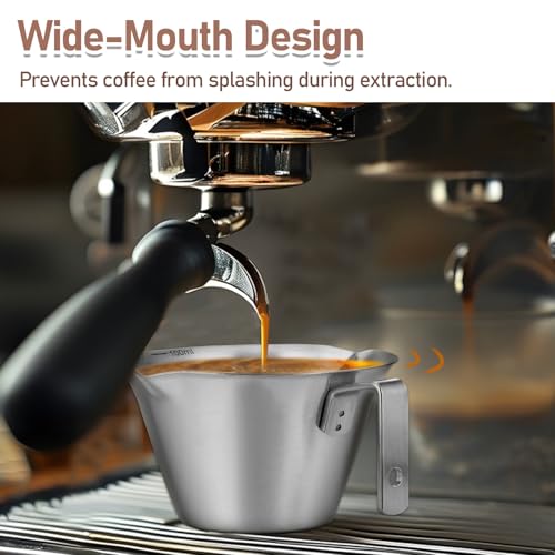 Vaso medidor espresso de acero inoxidable 3.4 oz miniatura 4