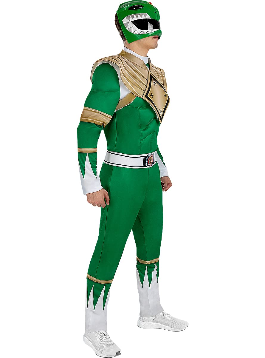 Funidelia Power Ranger Kostüm grün für Herren, Offizielle Lizenz, Größe XL Film und Serien, Superhelden - Verkleidung für Erwachsene für Partys, Karneval und Halloween