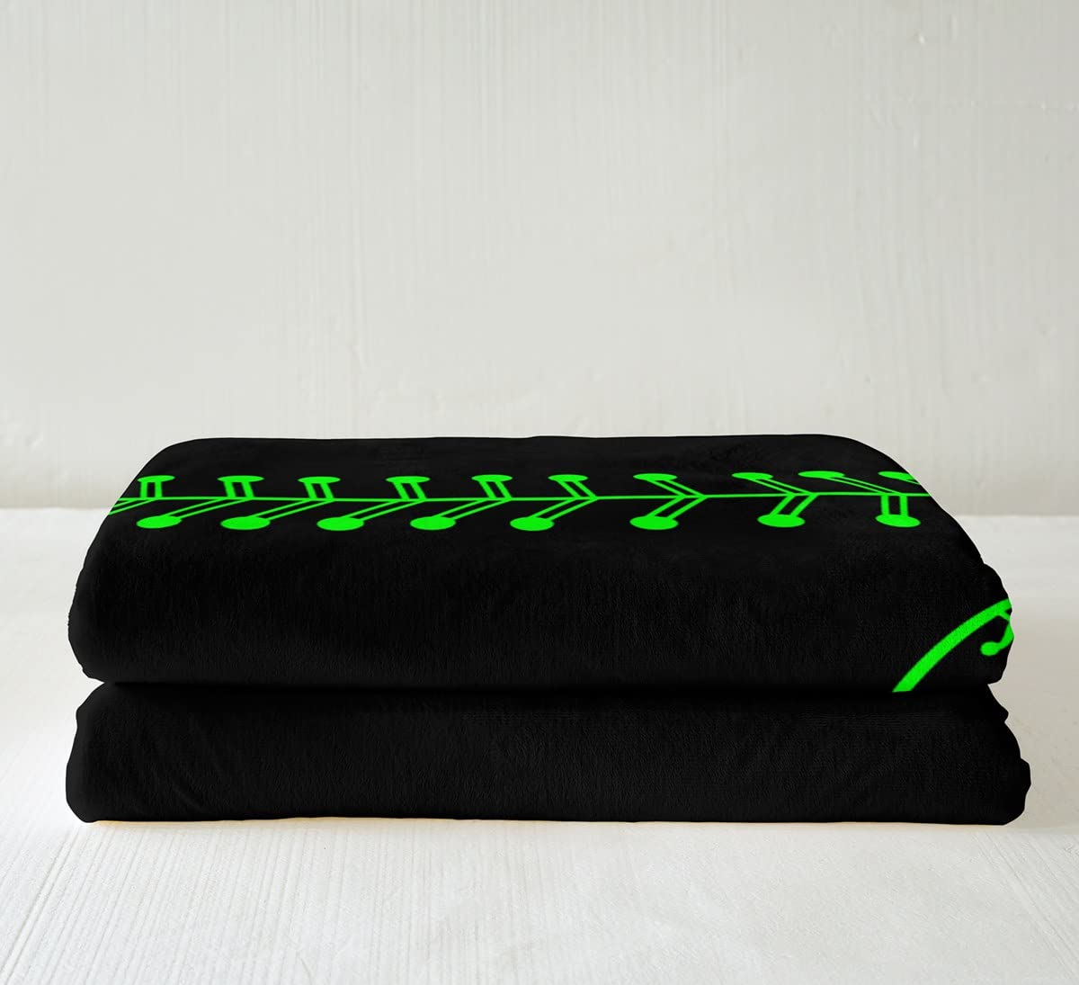 Coperta in pile da baseball per gioco sportivo verde neon coperta in peluche per bambini baseball Gaming Sherpa coperta traspirante regalo per gli amanti del baseball calda coperta sfocata camera