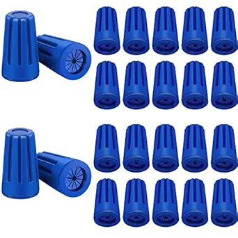 40 Piece Waterproof Wire Nut Outdoor Electrical Connector Cable Terminal Waterproof Connector Landscape Wire Splice Connector for Building Application Connect Wet Location Installation, Blue and Black