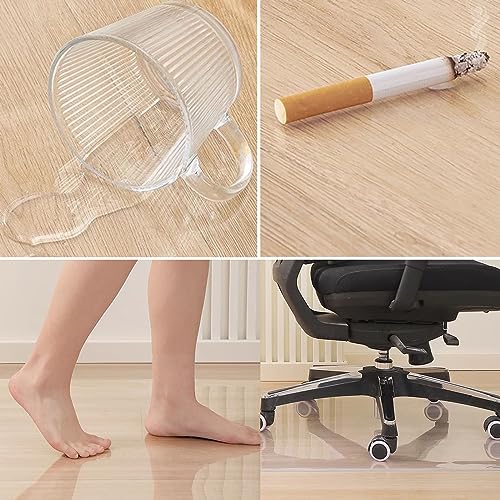 Tapis de chaise de bureau PVC transparent protecteur de sol ordinateur - 3