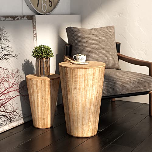 Aoikax AF03100 Farmhouse Nesting Barrel Side Table thumb #3