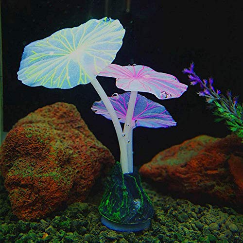 Plante aquatique artificielle fluorescente pour aquarium - Plantes en plastique réutilisables avec ventouse - Couleur aléatoire et fabrication exquise