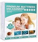 WINKAURA Queen Mattress Protector(6-10 in. Deep) Waterproof Mattress Cover Zippered Soft Breathable Skin-Safe Encasement for Queen Size Bed,60'x80'
