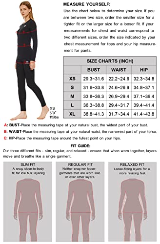 Womens-Merino-Wool-Base-Layer-John-Set-Crewneck-Top-and-Bottom-Thermal-Underwear