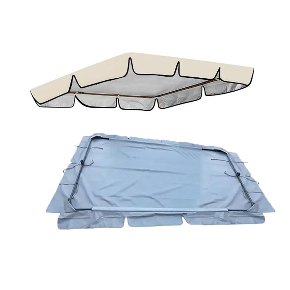 Toit De Balancelle Jardin Exterieur Toit De Rechange Pour Balancelle De Jardin 2 3 Places Auvent De Balancelle Universel Housse De Toit Pour Balançoire(Beige,249x185cm/98x73in)