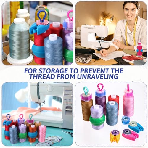 Image of 232Pcs Bobbin Clips Thread Buddies Set, 100 Long Bobbin Clamps Thread Holder, 32 Sewing Spool Huggers Clips,80 Quilting Clip, 20 Bobbins Clamps for Quilting Sewing Machine Spool Organizing