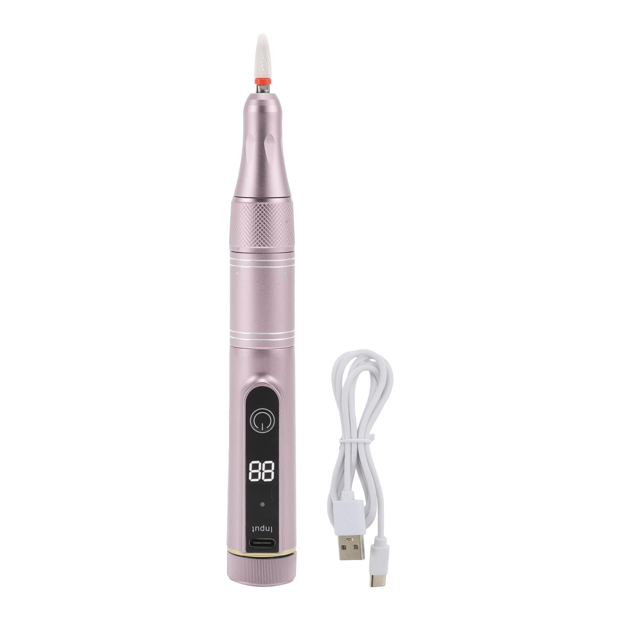 Lima de uñas inalámbrica, pulidora eléctrica de uñas, 35000 RPM, velocidad ajustable, aleación de aluminio, carga USB portátil, ideal for el cuidado de las uñas y salones de belleza.(Rose gold)