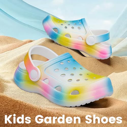 Image of vibdiv Boys Girls Clogs Kids Garden Shoes Unisex Child Cartoon Slides Sandals Beach Slipper Indoor Outdoor(Toddler /Little Kids /Big Kids)