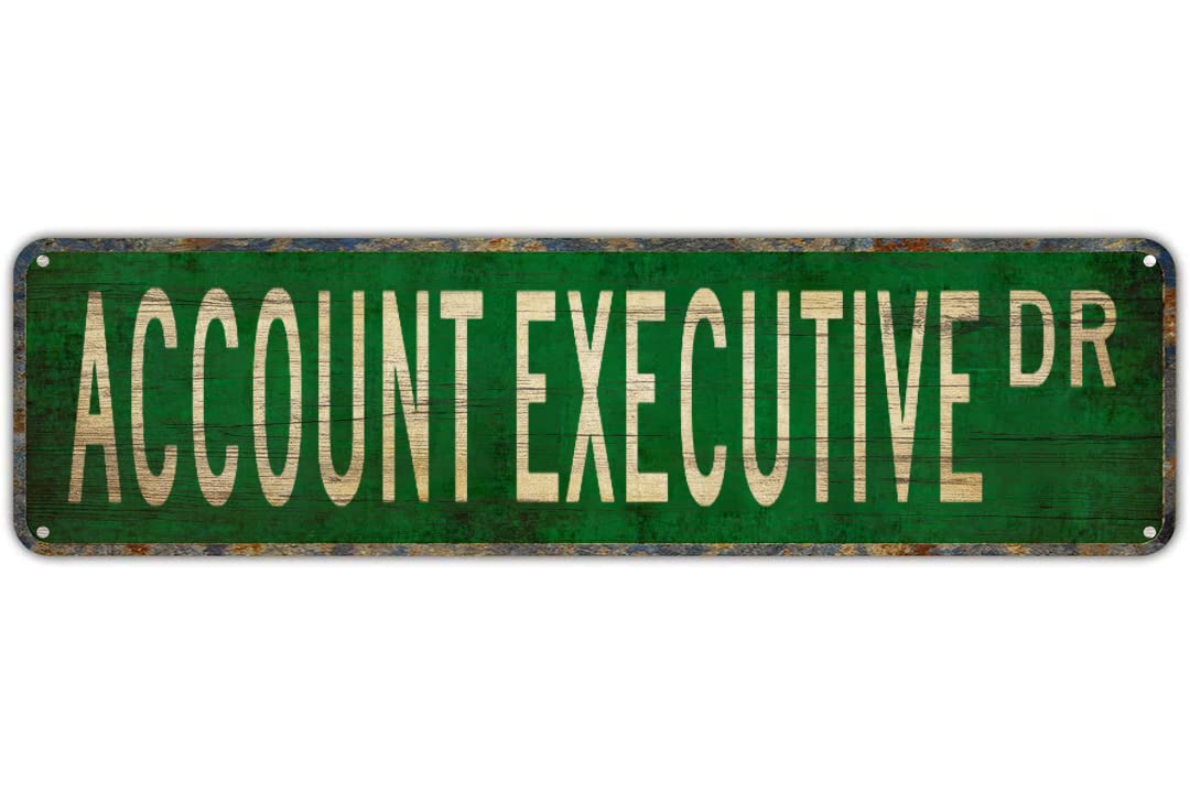 ACCOUNT EXECUTIVE DR Vintage Tin Signs Art Plaque Aluminum for Bedroom Kitchen Garden Wall Bar Club Coffee Hanging Home Decor 4x16 Inch