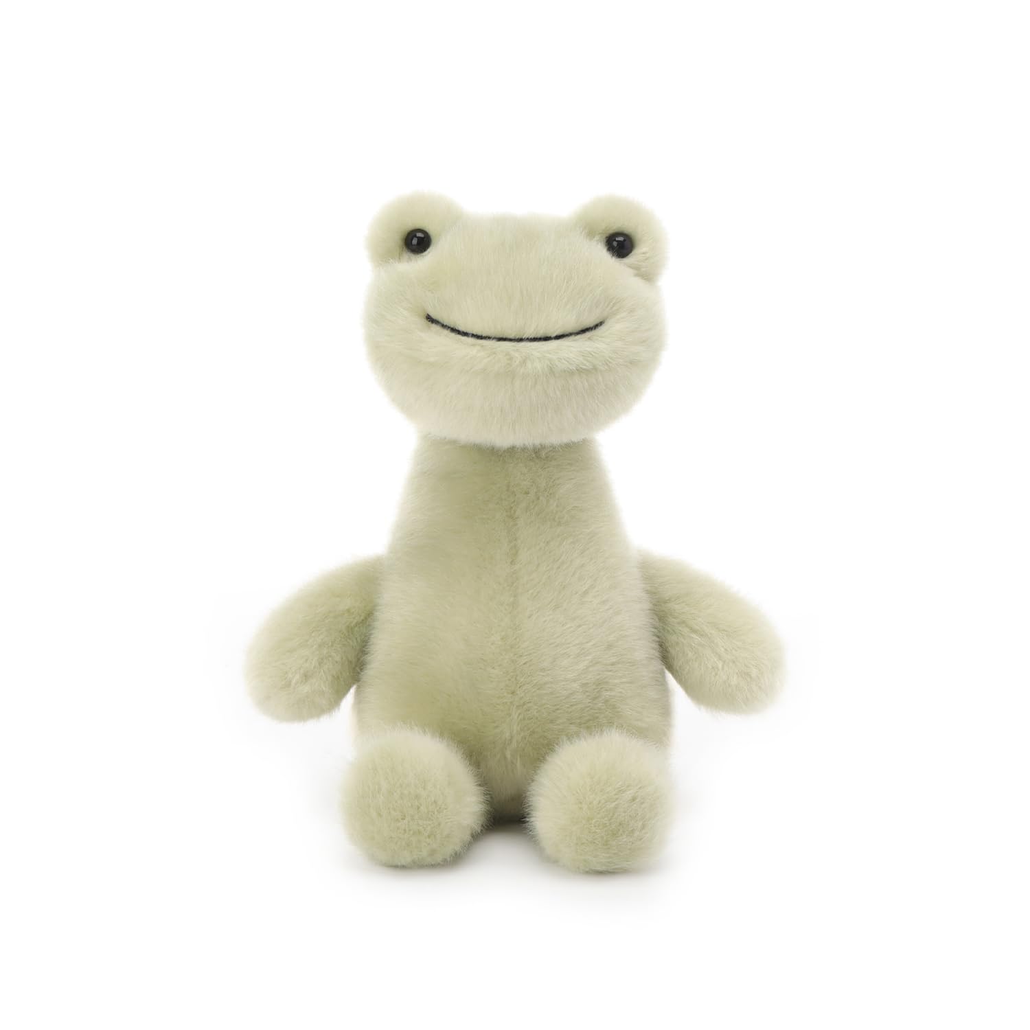 Apricot Lamb Long Neck Frog Plushies Stuffed Animals for Baby Girl and Boy, Soft Cute Plush Toys for Kids, 7 Inches