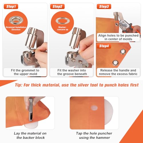 500Pcs 3/8Inch Grommet Tool Kit