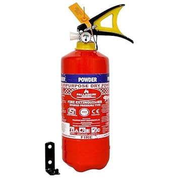 Palladium Agni Fire Extinguisher ABC Powder Type Dry Chemical for Home | Office | Hospital with Wall Hanging Clip (with ISI Certificate) 2KG