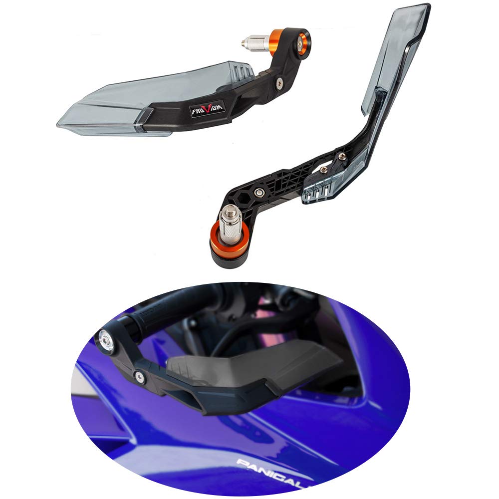 Protège-levier Moto Universel Protection de la Poignée de Frein et d'embrayage Protège-mains pour guidon 22mm 7/8" (Orange)