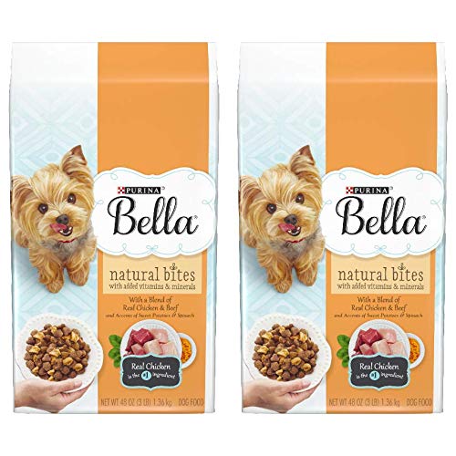 2 Bags of Purina Bella Natural Bites with Real Chicken & Beef Plus Vitamins & Minerals Adult Dry Dog Food - 3 lb.ea