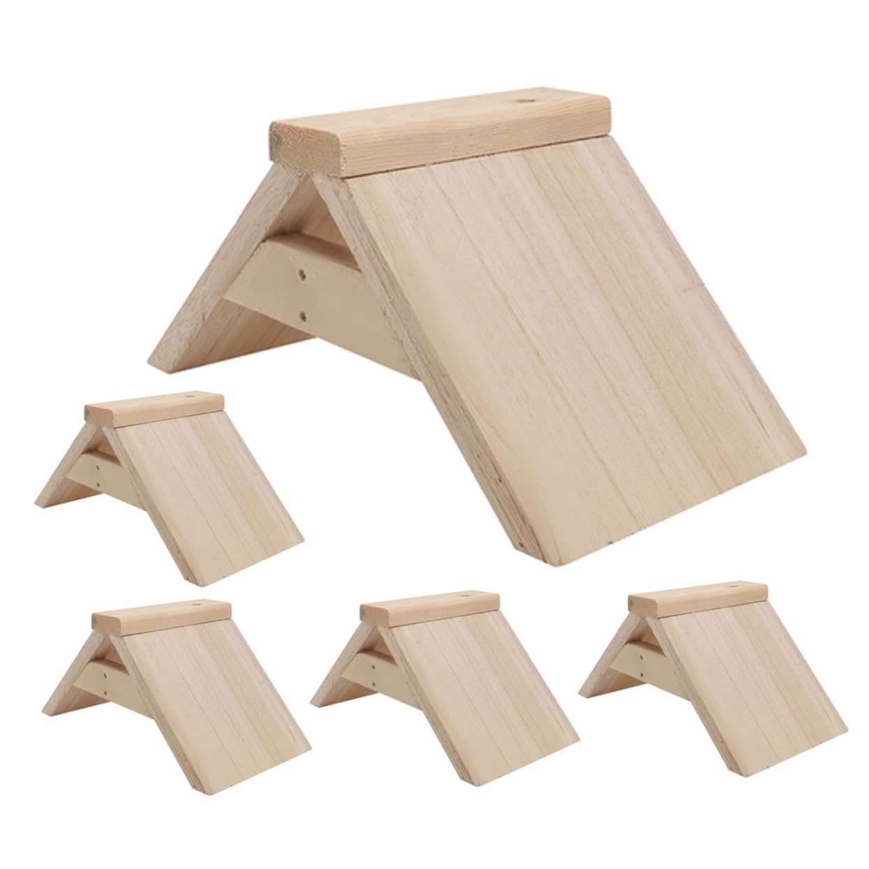 Perchas de Madera para Aves y Loros, Soporte de Descanso 5 Piezas | Color Caqui, Uso Doméstico y Zona de Juego, Accesorio para Aves de Compañía