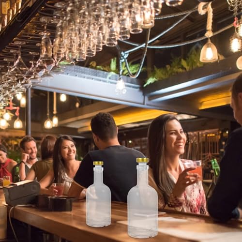 Botella de vidrio de 500ml para licor con base pesada y cierre hermético 7