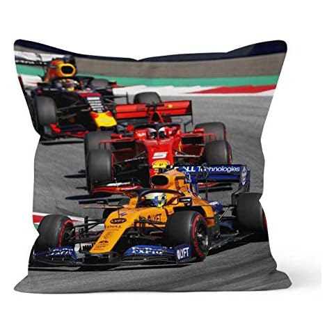 Hidden zipper closure Double Sided Decorative Pillowcases LANDO NORRIS MCLAREN MCL34 SEBASTIAN VETTEL RED BULL RING AUSTRIAN GRAND PRIX F1, Car decoration Home Sofa Bedding 16x16 Inch (40cm X 40cm) Cover
