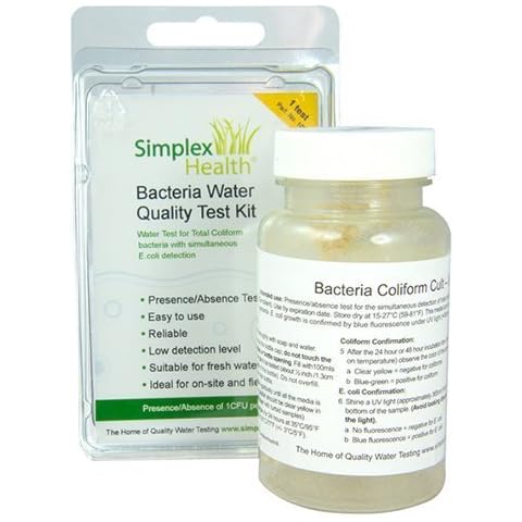 SimplexHealth Bacteria Water Test Kit. Test for coliform Bacteria Including E.coli, serratia, enterobacter, ctirobacter and klebsiella Cover