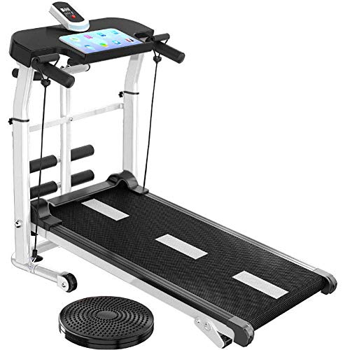Image of Foldable Home Use Fitness Treadmill,with Twist Disc and Elastic Drawstring,Maximum Load 150Kg,Multi-Function Instrument Panel