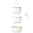 TeoKJ Over the Door Hanging Basket, 3-Tier Woven Cotton Wall-Mounted Storage Organizer Bag Decorative Hanging Nursery Baskets, White & Light Brown