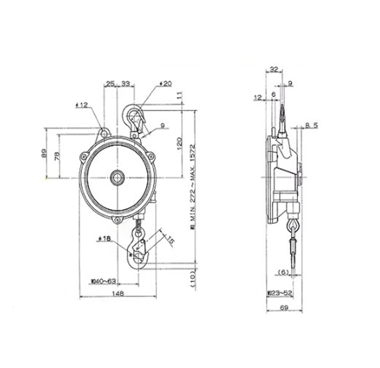 Equilibrador de resorte Herramienta Equilibradora EW-5 2.5-5KG 1.3M Original Para uso industrial