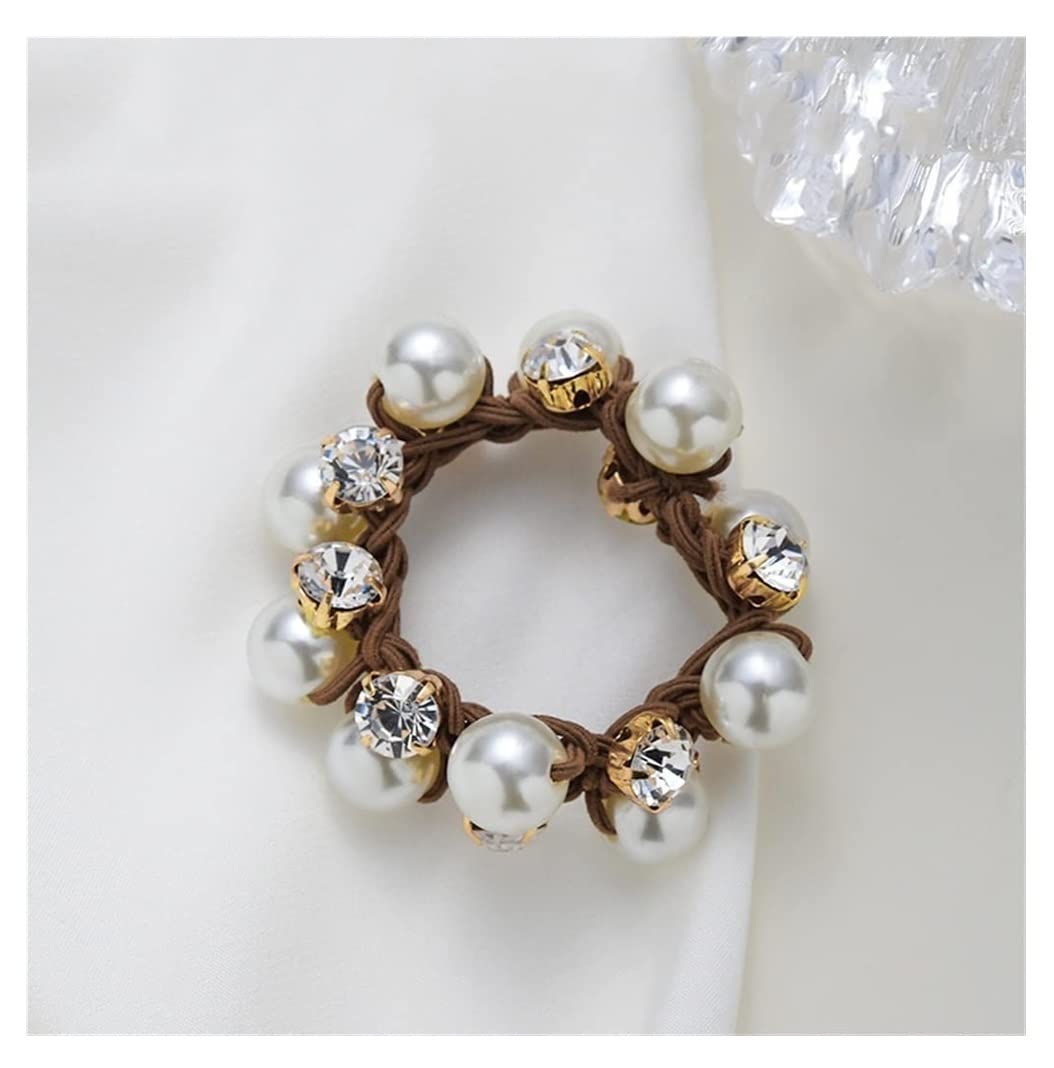 Feste Elastici Capelli Accessori Per Capelli Con Elastico In Corda Testa Di Perla Cavallo Anello Per Legata Decorazione