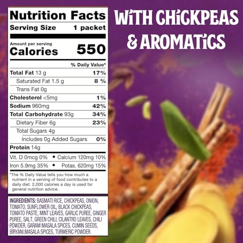 Image of Patak's Delhi Spiced Rice - Fragrant Basmati Rice w /Chickpeas, Onion & Tomato - Kosher, Vegan Microwavable Meal Ready in 90 Seconds - Ready To Eat Rice For Quick Lunch Or Dinner - 10.05oz (Pack of 6)