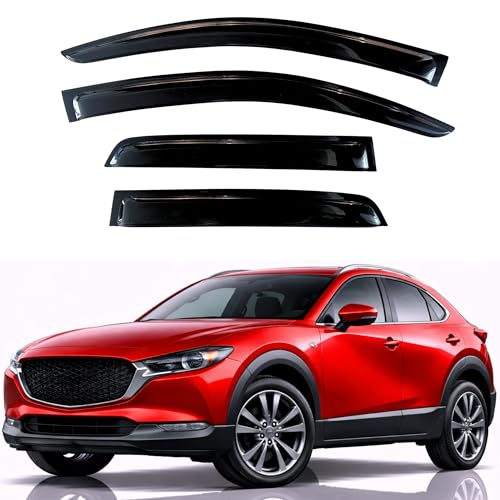 Image of KPY Rain Guards Fit for 2020-2026 Mazda CX-30, Out-Channel Window Visors Vent Wind Deflectors 4PC, Car Accessories for 20-26 Mazda CX30