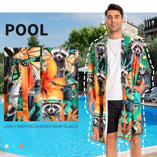 OLAOLA Men Lightweight Kimono Robe with Belt Japanese Style Robe Jacket Casual Open Front Long Cardigan Cape Coat Outwear3