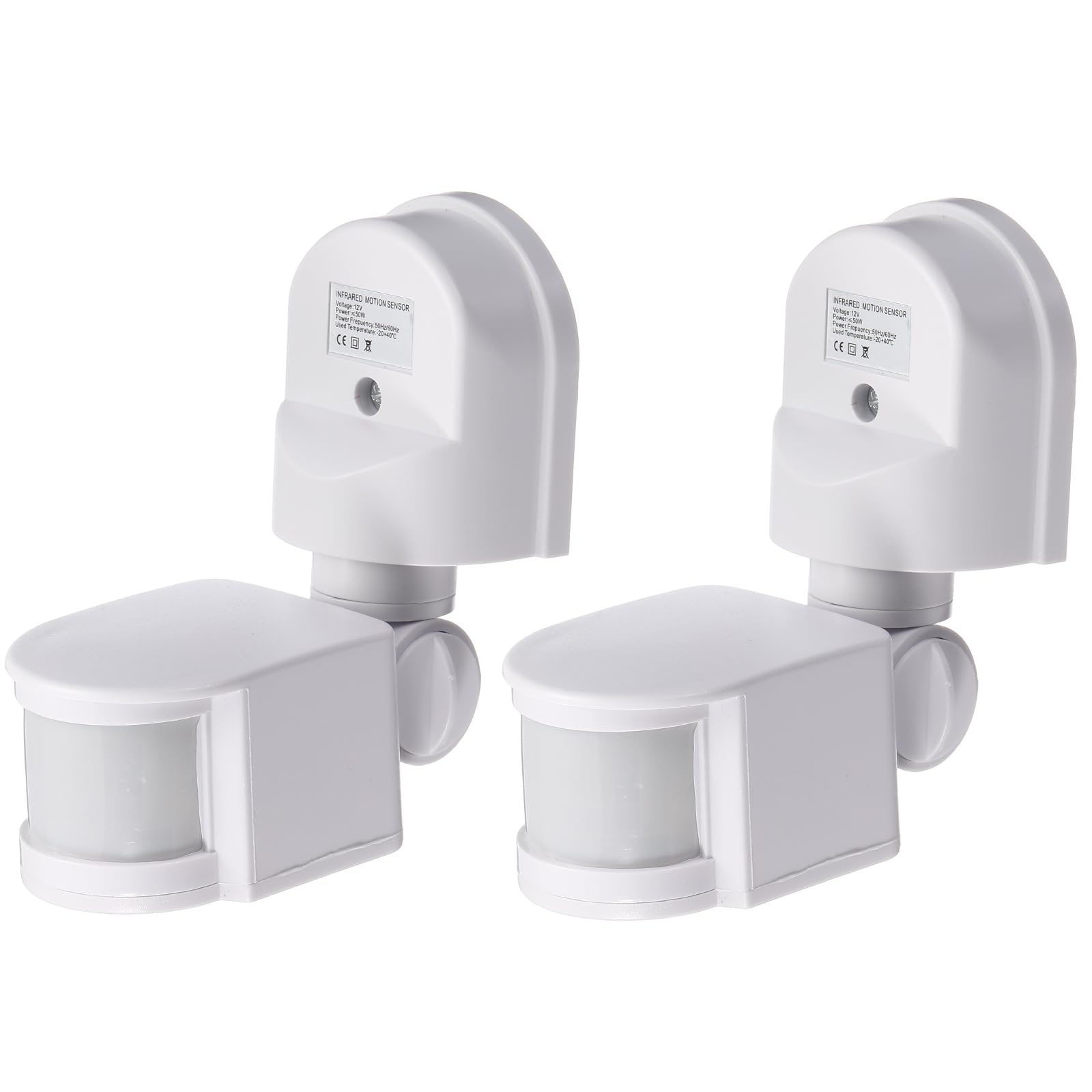 VIAPUICE Outdoor Motion Sensor, 2Pcs Microwave Motion Detector - White