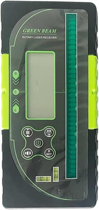 Digital Rotary Laser Receiver with Dual Display and Built-In Bubble Level, Compatible with All Green Rotary Lasers level