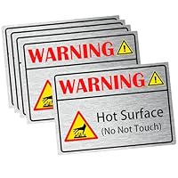 Warnschild-Aufkleber mit Aufschrift Warning Hot Surface, metallisch, 8,9 x 6,3 cm, Aufschrift Caution Do Not Touch, Warnschild, Warnschild, Aufkleber, 5 Stück