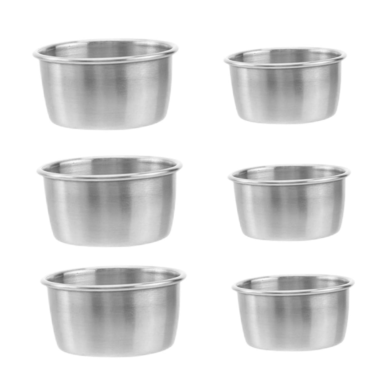 COLLBATH 6pcs Stainless Steel Sauce Cups Dipping Bowls for Ketchup Soy Sauce and Condiments for Home Restaurant and Shop Use Easy to Clean and Stain Resistant