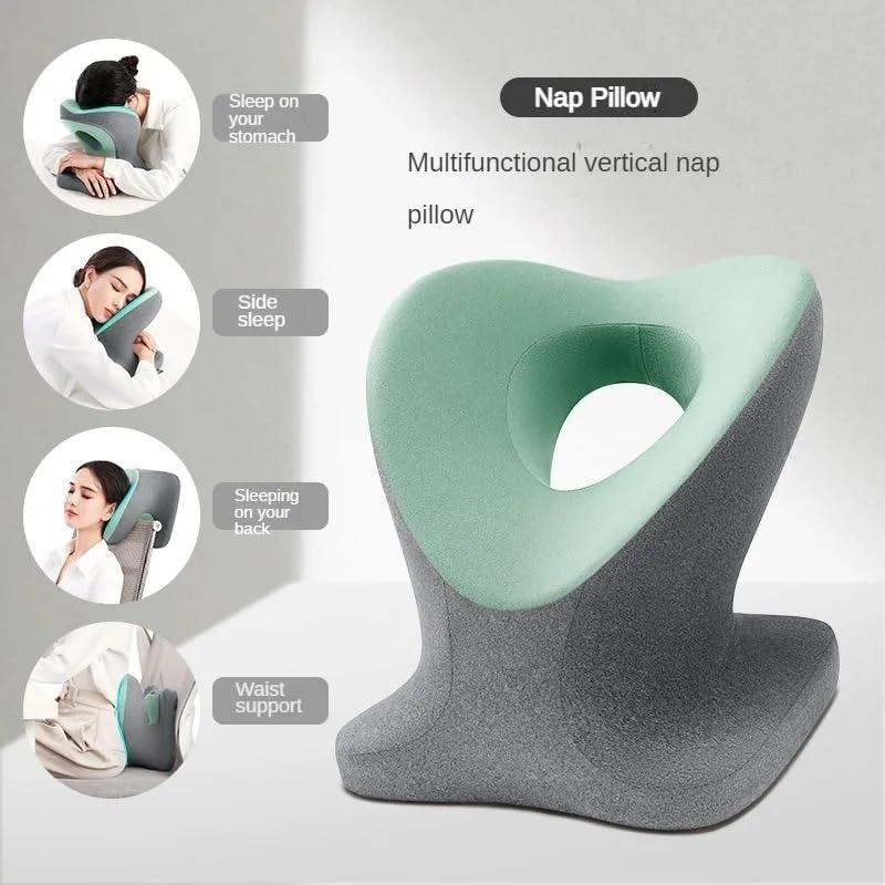 Cuscino in memory foam per cuscino da viaggio, per studenti, per dormire, stile verde