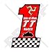 Isle Of Man TT Race Nombre 1 moto GP Mannois 10,2 cm (100 mm) en vinyle bike-helmet Sticker, autocollant