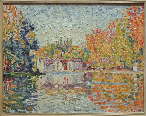 Tableau La Seine à Samois de Paul Signac affiche art mural en toile 60x90cm pour salon