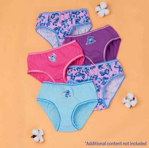 Disney Stitch Girls Knickers, Comfy Breathable Cotton Underwear for Kids - Pack of 52